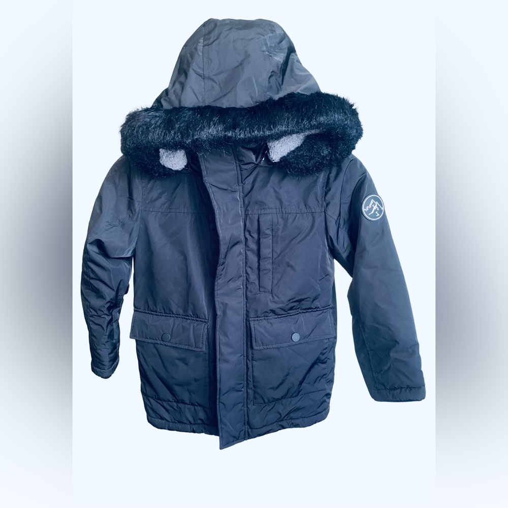Member's Mark Parka Kids Size Medium 8 Black Hooded Pockets Full Zip Puffer